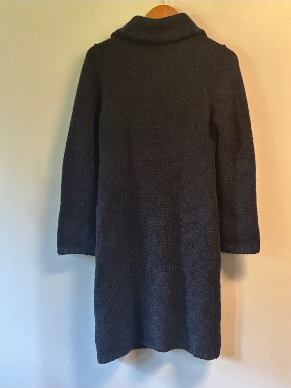 J. Crew Dark Gray sz small alpaca Wool-Blend duster open cardigan sweater EUC